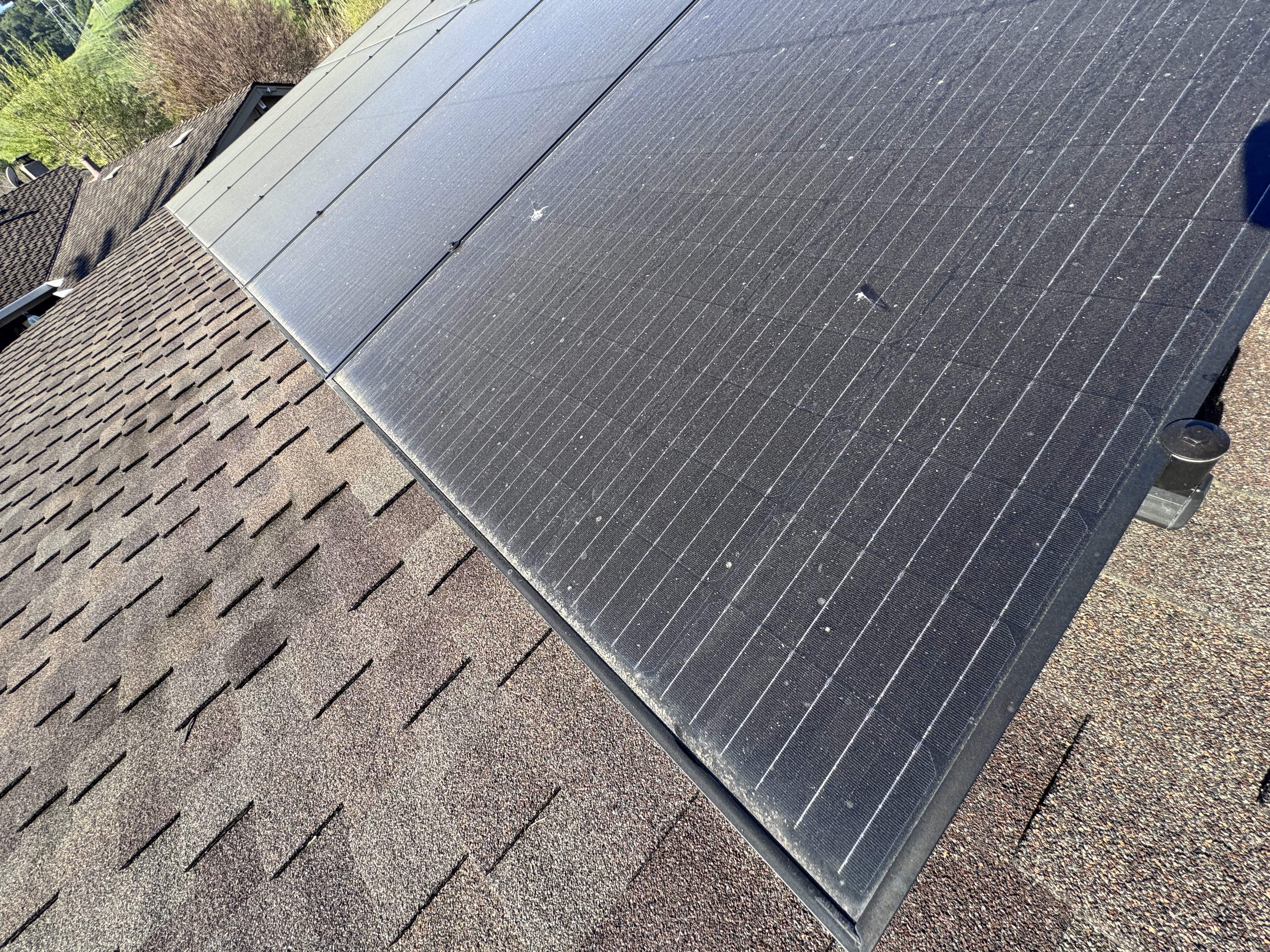 Solar panels coated in dust and debris before cleaning — San Jose CA