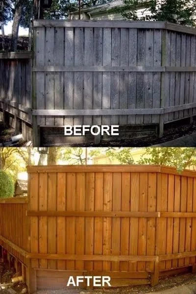 Before and after fence staining in Gilroy, CA by ORS Clean